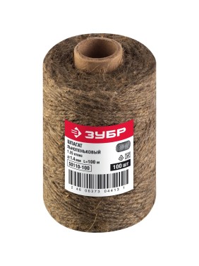 Шпагат льнопеньковый (1.4 мм; 100 м; 1.25 ктекс) Зубр 50110-100