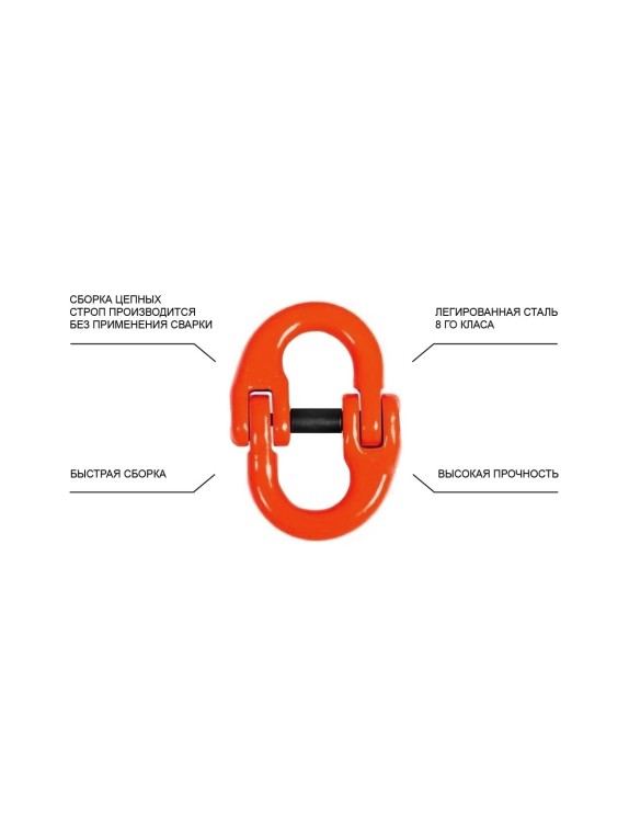 Цепной строп OCALIFT 2СЦ 4,25т 2м с укоротителями двухветвевой цепь глазированная 10x30 T8 G80 2sc4250t2hf