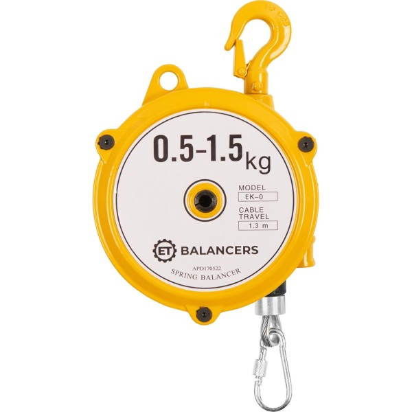Пружинный балансир ET Balancers грузоподъемность 0.5-1.5 кг, ход троса 1.3 м, модель 0.5-1.5 100585754