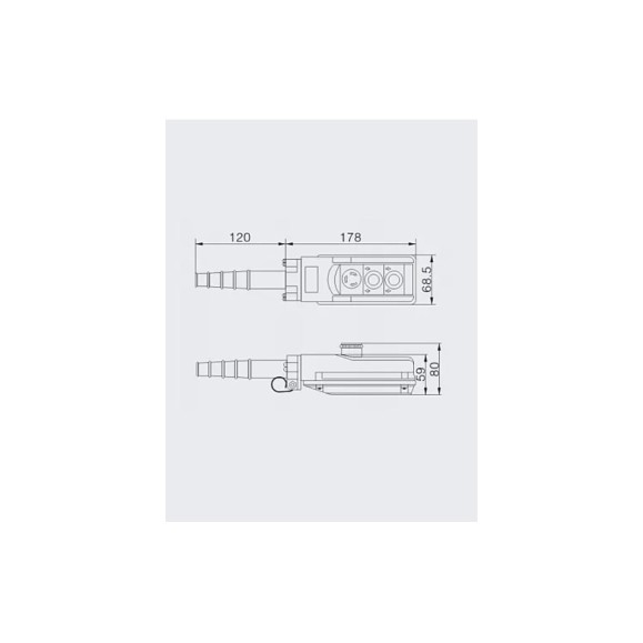 Пульт управления OCALIFT 2 кнопки, 2 скорости, стоп, старт, ключ IP55 TNHA1-61S