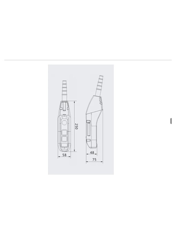 Пульт управления OCALIFT 2 кнопки, М5, 1 скорость, стоп, IP55 TNHA1-61F
