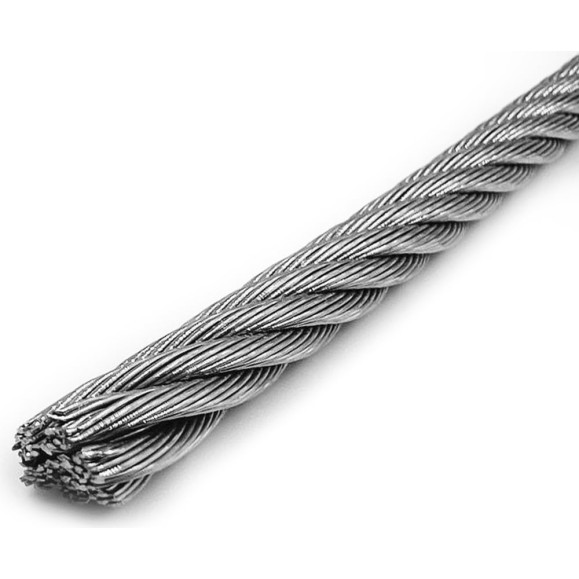 Нержавеющий трос KREPFIELD 5 мм, сталь А2, плетение 7x19, мягкий, 40 м 8382А2ТРОС5ММ-40