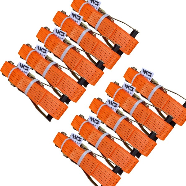 Комплект стяжных кольцевых ремней Grosco 5-10 т, 5 м, 50 мм, 10 шт, для крепления груза с храповым механизмом RSTK05005C0