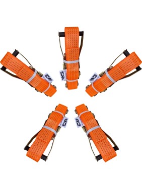 Комплект стяжных кольцевых ремней Grosco 5-10 т, 8 м, 50 мм, 5 шт, для крепления груза с храповым механизмом RSTK05008C5