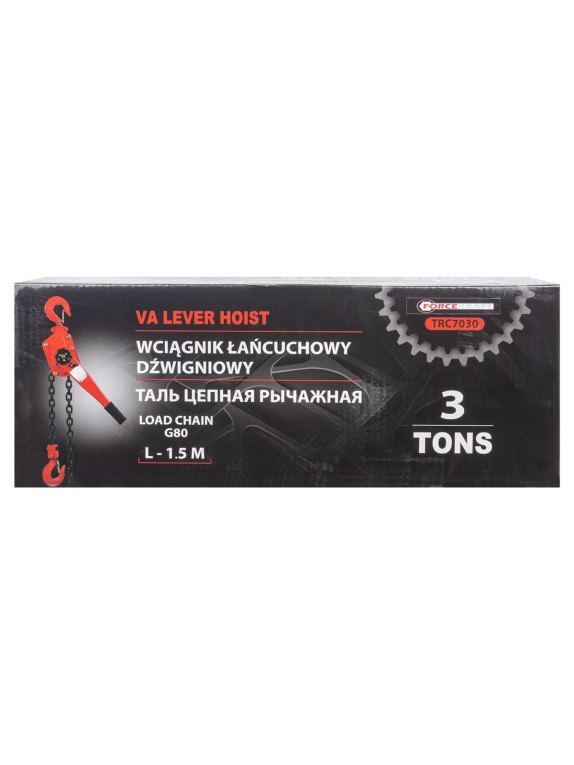 Подвесная трещоточная лебедка ForceKraft 3т FK-TRC7030(48589)