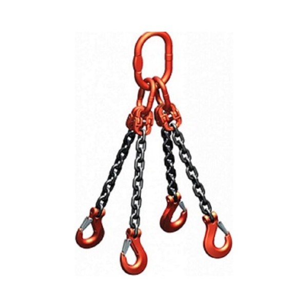 Строп цепной ООО "Пкф "ГрузоподъемТехоснастка" 4СЦ 6.4 т, 12000 мм, на увеличенном звене 210x300 мм, с укорачивающими крюками, самозакрывающиеся крюки 9555