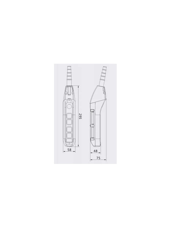 Пульт управления OCALIFT 4 кнопки М5 2 скорости, стоп, ключ, IP55 TNHA1-62FYS