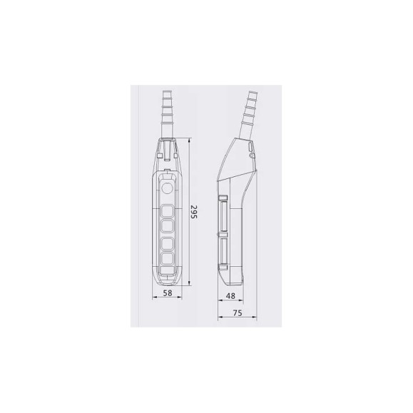 Пульт управления OCALIFT 4 кнопки М5 2 скорости, стоп, ключ, IP55 TNHA1-62FYS