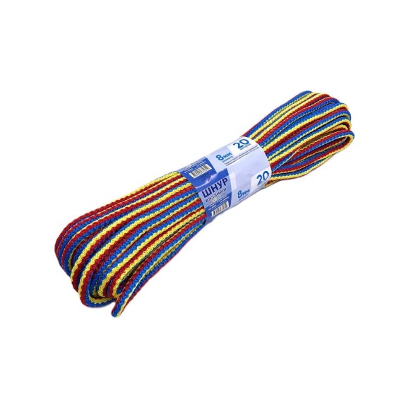 Вязаный шнур Сибшнур Color диаметр 8 мм, цветной, 20 м, моток 30236