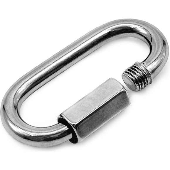 Нержавеющий карабин KREPFIELD 6 мм art 9077 а4 винтовой для соединения цепей 10 шт. 9077А4КАРАБИН6ММ-10