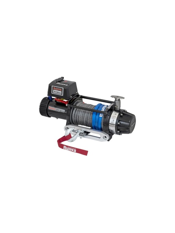 Электрическая лебёдка Runva 12V 9500 lbs 4350 кг влагозащищенная, комбин. роспуск, синт. трос EWB9500MAX-Q-SSRMAC