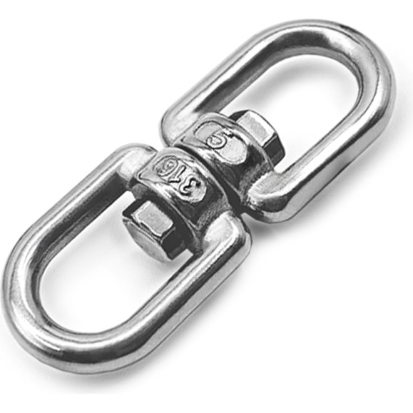 Вертлюг KREPFIELD нержавеющий, 5 мм петля-петля ART 8254 А4 1 шт. 8254А4ВЕРТЛЮГ5ММ-1