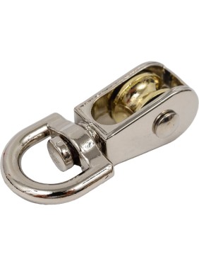 Одинарный блок Bohrer металл никель, 1/2" 15 мм, под трос 5 мм, 1 шт. BOM-1/2