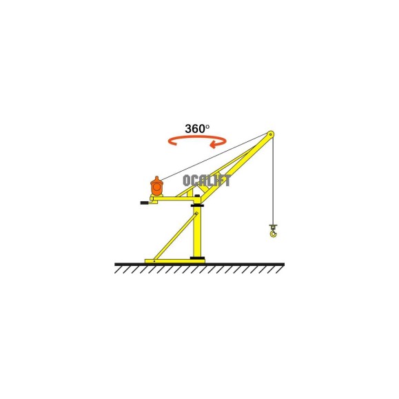 Поворотный мини кран с лебедкой OCALIFT KADET 300 кг, 60 м, 220В mini-130-300602