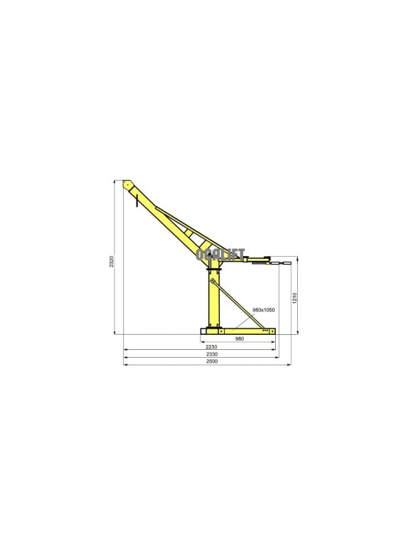 Поворотный скоростной мини кран с лебедкой OCALIFT KADET 300 кг, 40 м, 220В mini-130-300402