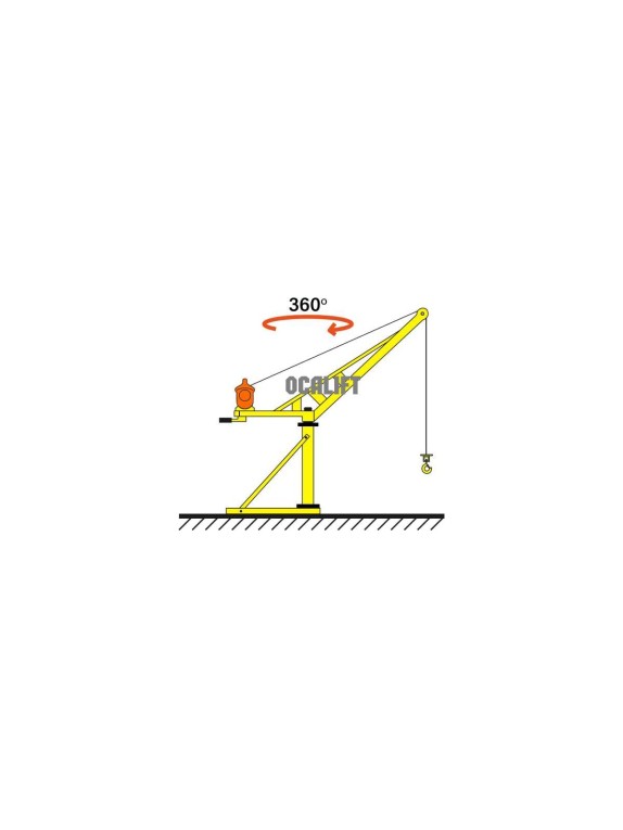 Поворотный скоростной мини кран с лебедкой OCALIFT KADET 300 кг, 40 м, 220В mini-130-300402