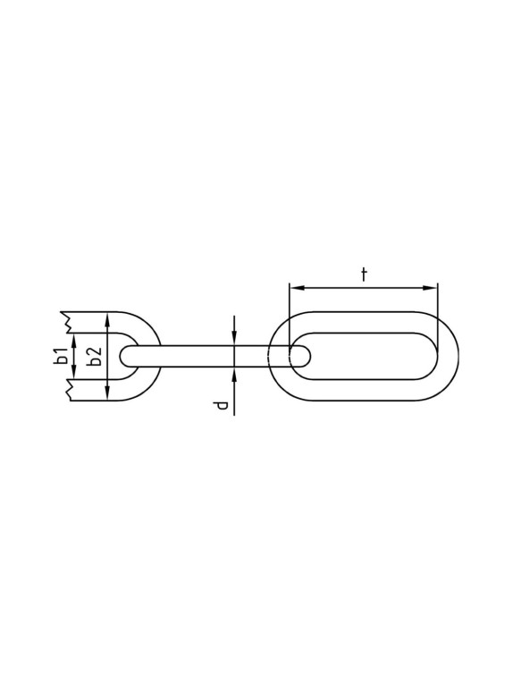 Цепь Metiz-A2 DIN763, нерж., 2x22, А4, сварная длиннозвен. 9,30 м 7634222 9