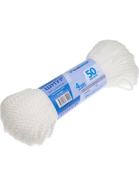 Шнур вязаный СИБШНУР д 4 мм, белый, 50 м 30095