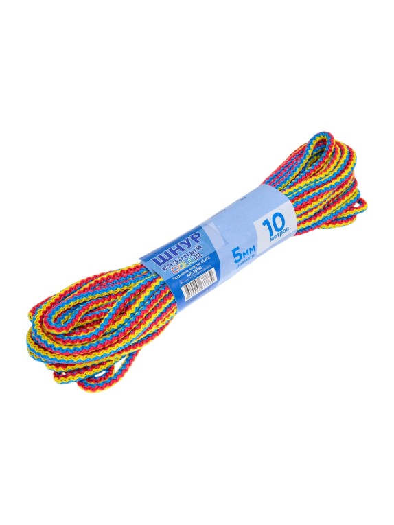 Шнур вязаный СИБШНУР д 5 мм, цветной, 10 м Color 30150