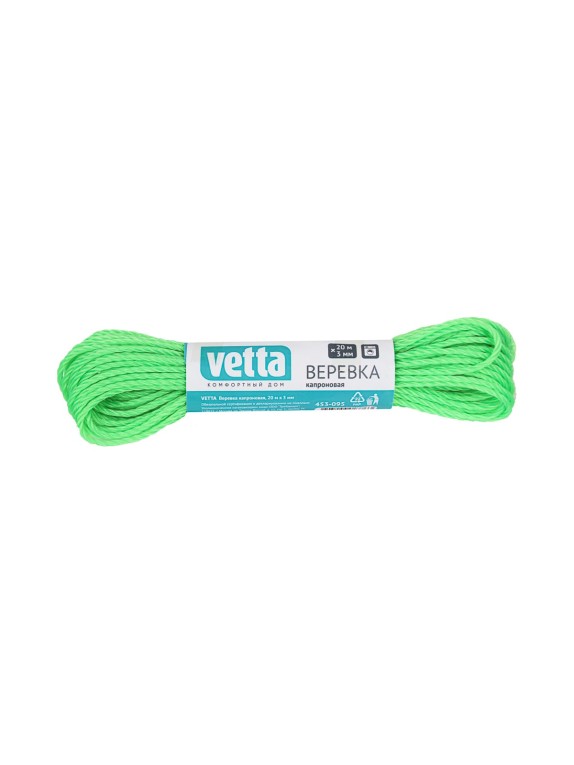 Капроновая веревка VETTA 20 м x 3 мм, 5 цветов 453-095