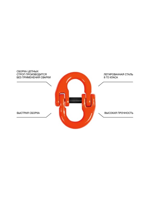 Цепной четырехветвевой строп OCALIFT 4СЦ 4,25 т, 2 м, т8, с укоротителями цепь глазированная 8кл G80 4sc4250t2h