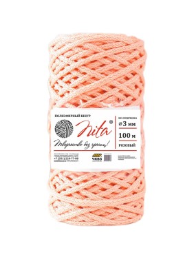 Шнур вязаный Nita б/с, ПЭ, диаметр 3 мм, 100 м, розовый, 6" 4680253046138