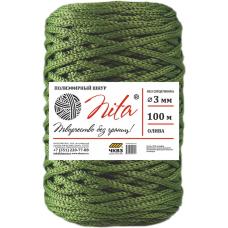 Шнур вязаный Nita б/с, ПЭ, диаметр 3 мм, 100 м, олива, 6" 4680253046213