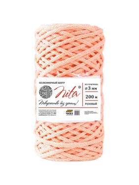 Вязаный шнур Nita б/с, ПЭ, диаметр 3 мм, 200 м, розовый, 6" 4680253046145