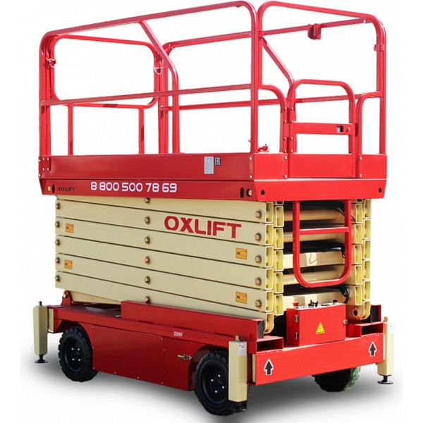 Самоходный (поводковый) подъемник ножничного типа OXLIFT QZ-050-110 с питанием от АКБ 11000 мм, 500 кг 700116