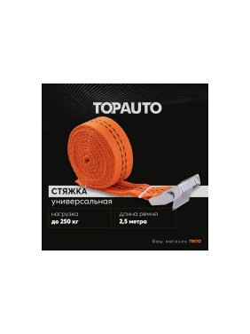 Ремень крепления груза TOPAUTO 25мм, 250 кг, механизм пряжка с фиксатором, 2,5м РК25