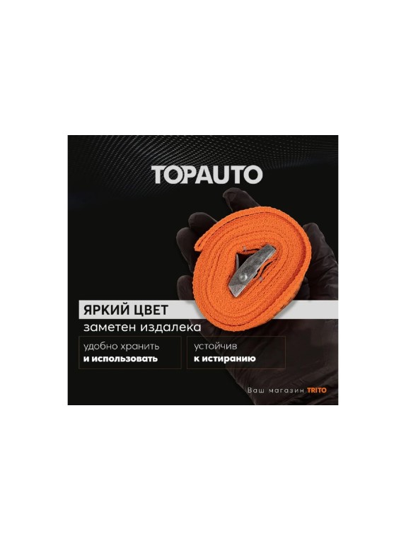 Ремень крепления груза TOPAUTO 25мм, 250 кг, механизм пряжка с фиксатором, 2,5м РК25