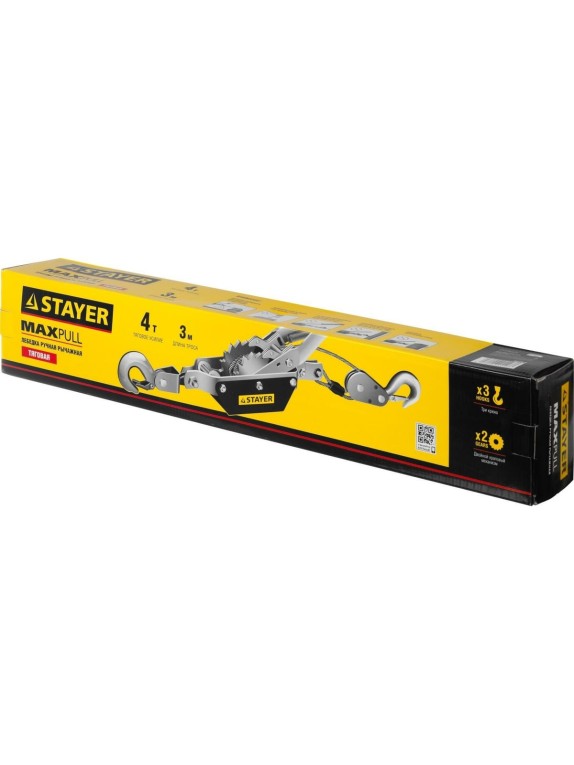 Рычажная тросовая лебедка Stayer MAXPull 4т/3м 4310-4