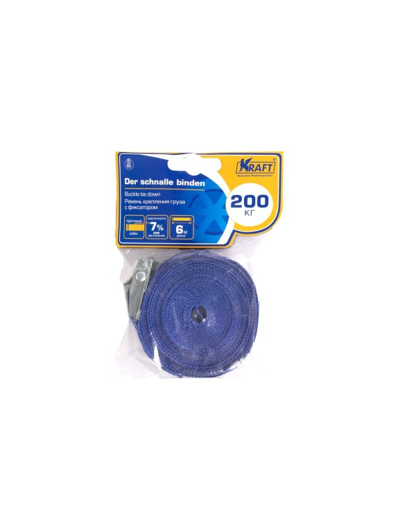 Ремень крепления груза с фиксатором KRAFT 6м 0,2 т KT 800201