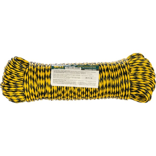 Полиэтиленовая веревка (1500 текс, 6 мм х 20 м, р/н= 315 кгс) FIT IT 68460