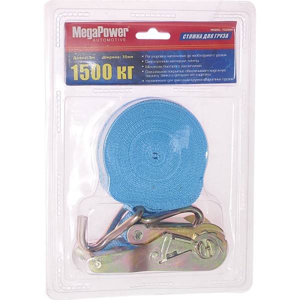 Стяжка для груза с храповиком MEGAPOWER 1500кг M-73156H