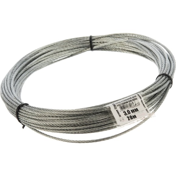 Стальной трос для растяжки DIN 3055, 3 мм, 20 м Tech-Krep 127933