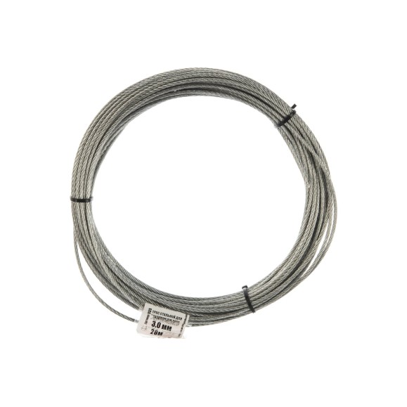 Стальной трос для растяжки DIN 3055, 3 мм, 20 м Tech-Krep 127933