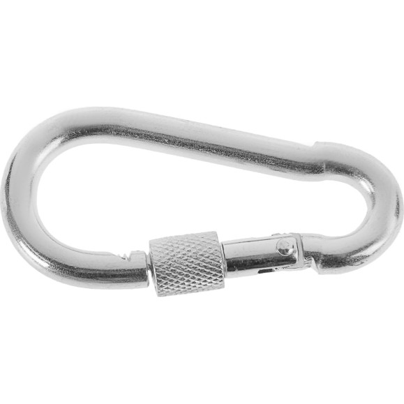 Монтажный карабин с фиксатором TUNDRA krep, DIN 5299D, 8х80 мм, оцинкованный 2614986