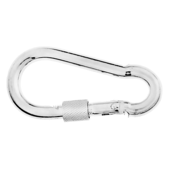 Монтажный карабин с фиксатором TUNDRA krep, DIN 5299D, 9х90 мм, оцинкованный 5244794