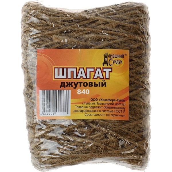 Джутовый шпагат Домашний Сундук 840 м 4630005400169