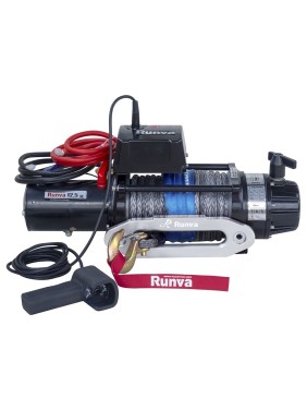 Электрическая лебёдка RUNVA 24V 12500 lbs 5670 кг влагозащищенная синтетический трос EWB12500SSR24V