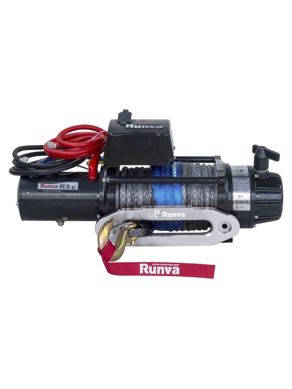 Электрическая лебёдка RUNVA 24V 12500 lbs 5670 кг влагозащищенная синтетический трос EWB12500SSR24V
