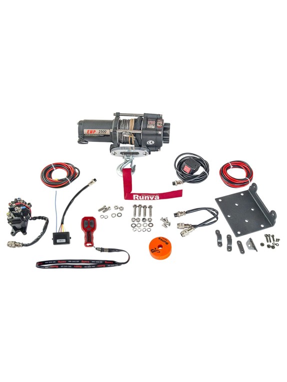 Электрическая лебёдка RUNVA 12V 2500A lbs 1140 кг синтетический трос EWP2500ASR