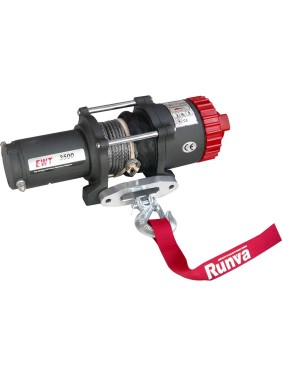Электрическая лебёдка RUNVA 12V 3500A lbs 1588 кг синтетический трос EWT3500ASR