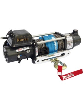 Электрическая лебёдка RUNVA двухскоростная 12V 10000 lbs 4500 кг синтетический трос EWD10000USR