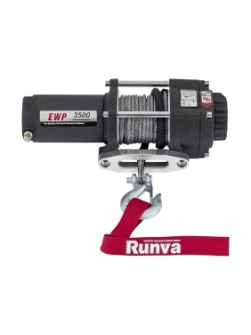 Электрическая лебёдка RUNVA 12V 3500A lbs 1588 кг синтетический трос EWP3500ASR