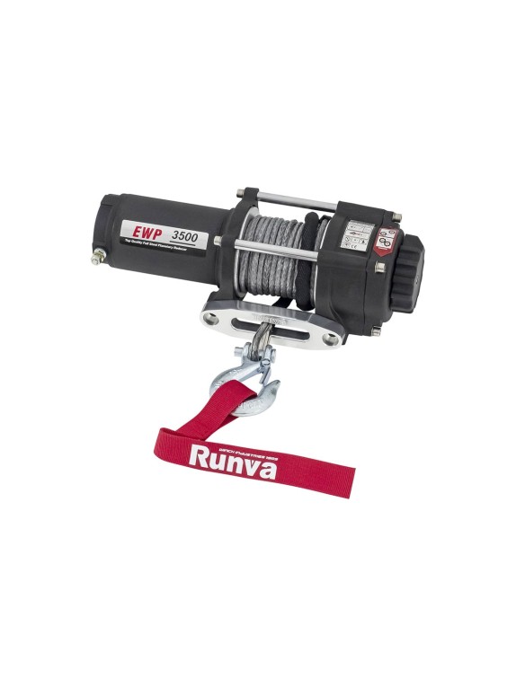 Электрическая лебёдка RUNVA 12V 3500A lbs 1588 кг синтетический трос EWP3500ASR