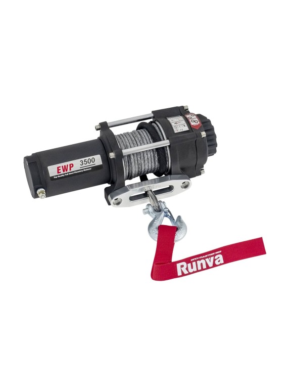 Электрическая лебёдка RUNVA 12V 3500A lbs 1588 кг синтетический трос EWP3500ASR