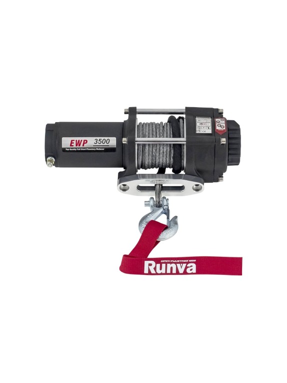 Электрическая лебёдка RUNVA 12V 3500A lbs 1588 кг синтетический трос EWP3500ASR