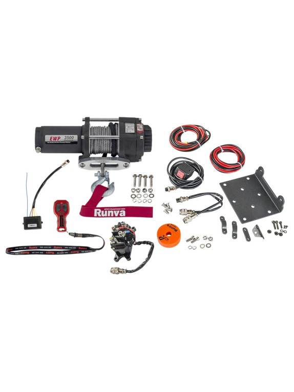 Электрическая лебёдка RUNVA 12V 3500A lbs 1588 кг синтетический трос EWP3500ASR